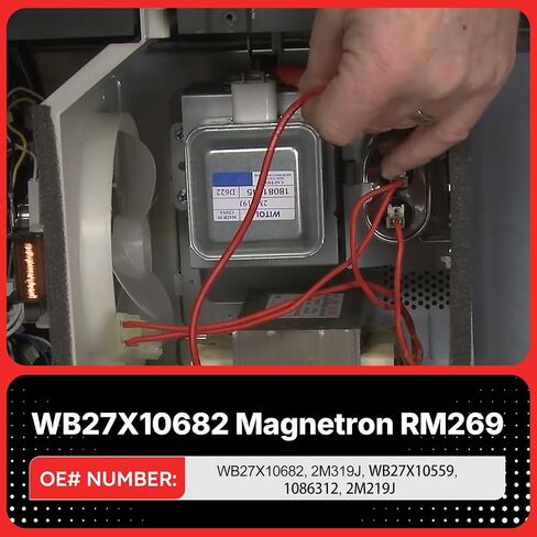 New WB27X10682 Magnetron RM269 for GE Microwave Oven Repair Part Replace WB27X10559 1086312 2M319J 2M219J Magnetron (Silver) in Saudi Arabia