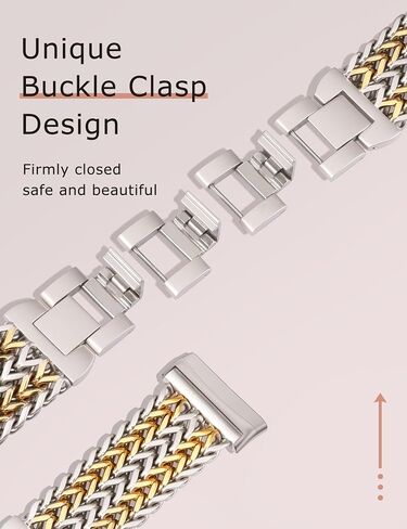 Minyee Metal Bands Compatible with Fitbit Sense 2/Versa 4/Versa 3/Sense Bands Women, Dressy Stainless Steel Multi-chain Designer Luxury Link Bracelet Wristband Replacement Strap in Saudi Arabia