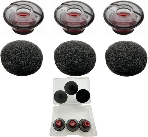 Replacement Earbuds Ear Tips, Foam Set Fit Kit for Plantronics Voyager 5200 5220 5210 Series Bluetooth Headset Headphone Ear Bud Sleeve Part with Storage Box, 6PCS (Medium) in Saudi Arabia