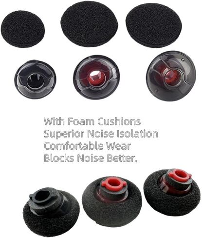 Replacement Earbuds Ear Tips, Foam Set Fit Kit for Plantronics Voyager 5200 5220 5210 Series Bluetooth Headset Headphone Ear Bud Sleeve Part with Storage Box, 6PCS (Medium) in Saudi Arabia