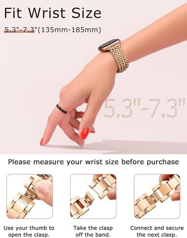 Minyee Metal Bands Compatible with Fitbit Sense 2/Versa 4/Versa 3/Sense Bands Women, Dressy Stainless Steel Multi-chain Designer Luxury Link Bracelet Wristband Replacement Strap in Saudi Arabia