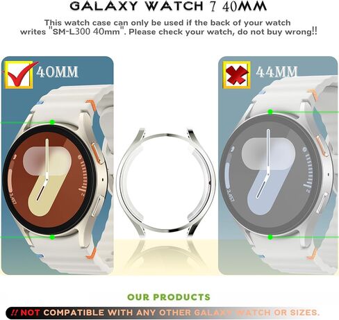 6Pack Compatible with Samsung Galaxy Watch 7 40mm 44mm Case Screen Protector, Soft TPU Face Cover Full Protective Bumper for Samsung Watch 7 44mm Bands Accessories (44mm, 6 Colors-1) in Saudi Arabia