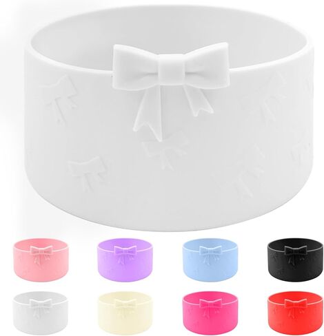 Bows Silicone Water Bottle Boot, Stanley Cup Accessories Anti-Slip Protective Sleeve for Water Bottle, Protector Sleeve Cover Boots for Stanley 40 30 oz with Handle in Kuwait