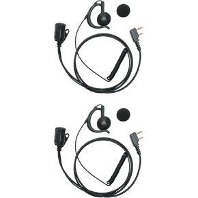 G-Shape Earpiece with PTT Mic for Baofeng UV-5R BF-888S UV-82 BF-F8HP Retevis H-777 2-Pin Headset Compatible with Kenwood TK3173 TK3360 TK-3107 TK-2107 Walkie Talkie Two Way Radio