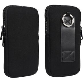 Neoprene Phone Sleeve Zipper Cell Phone Pouch Bag Belt Loop Case Compatible for iPhone 16 Pro Max/Galaxy S25 Ultra / S24 FE / A16 A35 / Pixel 9 Pro XL/BLU View 5 / OnePlus 13 13R / TCL 50 XE