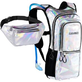 Silver bundle- Medium Hydro, holographic Silver Fanny pack