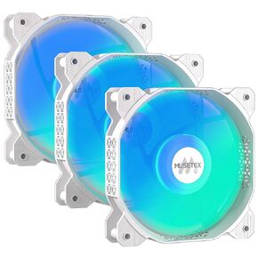 MUSETEX PC Fans, 120MM PWM ARGB Computer Case Fans, Adjustable Speed, Customizable Lighting, Excellent Cooling Performance, White, Pack of 3, MF(Estimated Arrival in 5-8 Days)