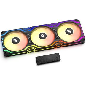Asiahorse Matrix-Black 360mm RGB Case Fan with VE-HUB 2IN1 ARGB/PWM hub, Support 5v 3PIN Header and 4PIN, Low Noise Computer Fans Parts for PC Case
