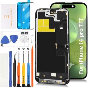 TFT for iPhone 14 Pro LCD [120Hz Promotion+Sensor Cable] Screen Replacement Display Touch Digitizer Assembly A2890 A2650 A2889 A2892 A2891 with Repair Tools
