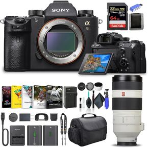 Sony Alpha a9 Mirrorless Digital Camera Body Only ILCE9/B, Sony FE 100-400mm Lens, 64GB Memory Card, NP-FZ-100 Battery, Corel Photo Software, Case, External Charger, Card Reader, and More
