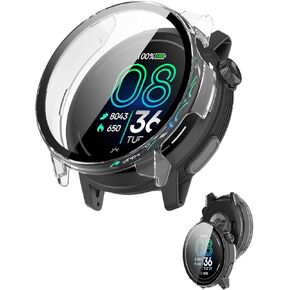 Case for COROS PACE Pro GPS Sport Watch,NOUKAJU Protective Case,Built-in 9H Tempered Glass Film, Hard PC,Easy to Install,Drop-Proof,Scratch-Proof,Protective Cover for COROS PACE Pro(Clear)