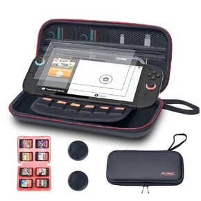 التبديل 2 حالة حمل مع فتحات بطاقة اللعبة و 2 Switch 2 حماة الشاشة-SHALD SHELL SWITCH 2 ، STALLESTERSINER SWITCH 2 CARRY CASE ، يجب أن يكون Switch 2 Accessories Kit 2025