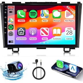 [4G+64G] Android Car Stereo for Honda CRV 2007-2011 Radio with Wireless Carplay Android Auto Radio, Hodozzy 9 inch Touch Screen with GPS, Mirror Link, Bluetooth, WiFi, DSP, FM/RDS Radio