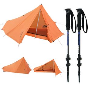 1-Person Ultralight Trekking Pole Tent & Collapsible Aluminum Hiking Poles by Underwood Aggregator