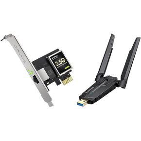 BrosTrend AXE5400 WiFi 6E USB Adapter + BrosTrend 2.5GB Linux Compatible NIC, PCIe Network Adapter for Ubuntu, Fedora, Debian, Mint