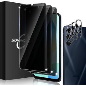 3+3 Pack for Samsung Galaxy A16 5G Screen Protector Privacy & Phone Camera Lens Protector 9H Tempered Glass Cell Phone Protector, Anti-Fingerprint Camera Case