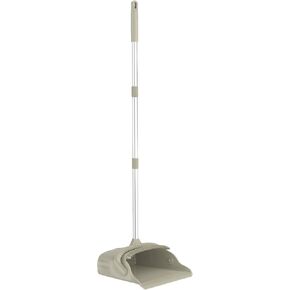 Broom with Dustpan Combo Set - 52'' Long Handle Broom and Dustpan Set with Self-Cleaning Teeth & Standing Dust Pan and Broom for Home Office Kitchen Lobby Floor Use