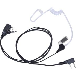 Air Acoustic Tube Earpiece with Mic - Compatible with UV5R, BF-888S, UV-5G Plus, GM-15 Pro, K5PLUS BF-F8HP Pro 5RM UV-5G Plus GM21 UV-17R - 2-Pin Detachable Headset for Two-Way Radios