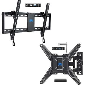 Mounting Dream MD2268-LK Tilt TV Wall Mount for 37-75 Inch TVs, Tilt TV Mount and MD2413-MX Full Motion TV Wall Mount for Most 26-55 Inch TVs