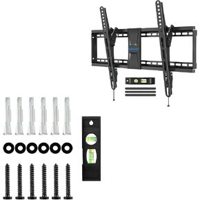 MOUNTUP Tilting TV Wall Mount for 37-75 Inch TVs & Lag Bolt Kit Bundle