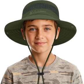 Durio Outdoor Kids Sun Hat UPF50+ Sun Protection Kids Bucket Hat Wide Brim Fishing Beach Safari Hats for Boys Girls 5-13