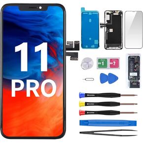 for iPhone 11 PRO Screen Replacement with Ear Speaker Proximity Sensor 5.8" 11Pro LCD Display Digitizer 3D Touch Full Assembly Repair Kit with Waterproof Sticker Fixing Tools A2160 A2217 A2215