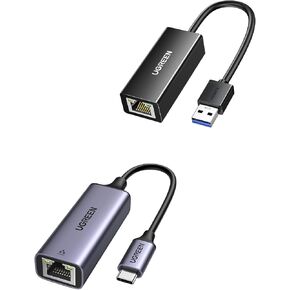 UGREEN USB C to Ethernet Adapter Bundle with USB to Ethernet Adapter