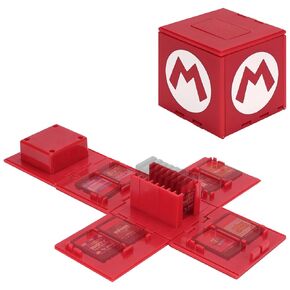 CASE GEEKRIA GAME CARD متوافقة مع Nintendo Switch ، منظم بطاقات لعبة كبير السعة مع 16 فتحات بطاقة لعبة ، حامل بطاقة لعبة قابلة للتوسيع قابلة للتوسيع ، صندوق تخزين البطاقات المحمول Cube (أحمر)