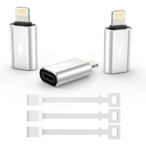 TechMatte USB C Type C to Lightning Adapter [3 Pack] 12W Charging Compatible for iPhone 14 & Previous Models iPad iPod AirPods, Not for Headphones/OTG Android Anti-Lost Holder, Rosey Gold
