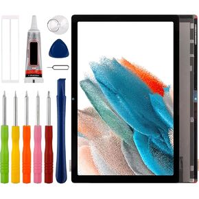 [New] Duotipa LCD Display Screen Digitizer Assembly Replacement for Galaxy Tab A8 10.5 2021 SM-X200, SM-X205 with Technical Repair Tools Kit-Black