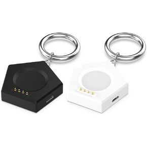 Type C Charger Dock Intended for OnePlus Watch 3/Oppo Watch X2 Charger Adapter USB C Portable Replacement Watch Charging Station Stand Smartwatch Accessories (Black&White)