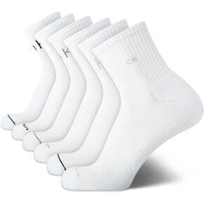 Calvin Klein Men's Quarter Socks - 6 Pack Soft Cushioned Athletic Ankle Socks for Men - Breathable Men's Sports Socks