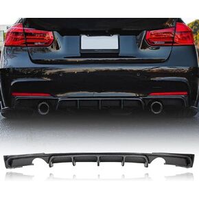 F30 Rear Bumper Diffuser Compatible with BMW F30 Sedan Diffuser 2013-2018 (Single Side Double Outlet), Carbon Fiber Hydro-Dipping in Kuwait