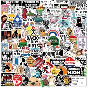 150 Pcs Meme Stickers for Adults, Vinyl Waterproof Funny Sticker Pack, Humor Prank Decals for Water Bottles Laptops Phones Helmets Hard Hats Scrapbooking