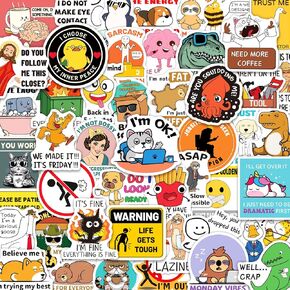 300 Pcs Funny Stickers for Adults, Hilarious Meme Prank Quote Stickers for Laptop Water Bottles Hard Hats Bumpers Phone Cases, Vinyl Waterproof Decals