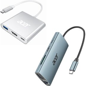 Acer 3 in 1 USB C to HDMI Adapter Bundle with Acer 9 in 1 USB C Hub