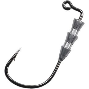 Pack of 40 2/0 Fishing Weighted Worm Hooks for Soft Plastics Lures Jig Head Hooks Swimbait Bass