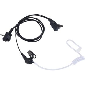 Covert Acoustic Tube Earpiece with PTT Mic - 2-Wire Surveillance Kit for Vertex Standard Radios VX-261, VX-231, VX-351, EVX-531, EVX-534 - Bodyguard Headset for Two-Way Walkie Talkies