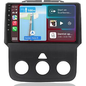راديو سيارة لدودج رام 1500 2500 3500 2013-2019: ترقية ستيريو سيارة لمس 9 بوصات مع Carplay Android Auto - 4G+64G GPS Mead Unit (فقط FIT Manual AC)