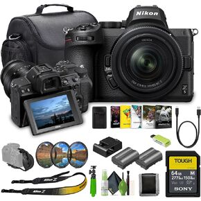 Nikon Z5 Mirrorless Full Frame Camera with 24-50mm Zoom Lens + EN-EL15C Battery + Memory Card Wallet + 64GB SF-M Tough Series Memory Card + 12 Inch Flex Tripod + Photo Editing Software + More