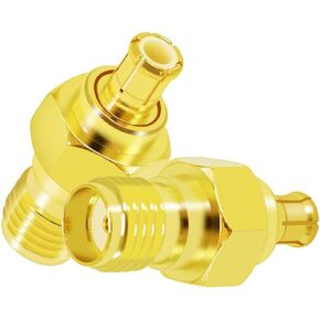 SMA MCX Coax Adapter SMA Female to MCX Male Coaxial Connector Gold Plated Connector for WiFi/Antenna/Two-Way Radio/FPV Drone 2PCS