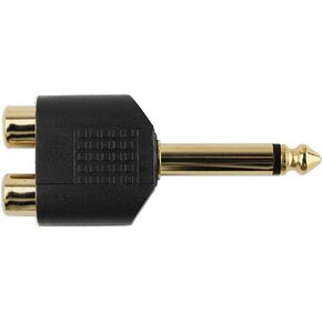 (2 RCA Female to 1/4" Male Gold-Plated Adapter