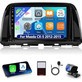[2 + 64g] Android 13 Car Radio for Mazda CX -5 2012-2015 - Carplay Wireless و Android Auto - 9 بوصة من شاشة اللمس ستيريو - سمات واجهة المستخدم المتعددة/GPS التنقل/WiFi/SWC + AHD