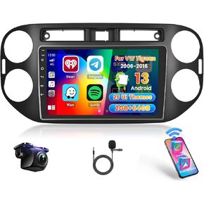 Roinvou 2+64G Radio for VW Tiguan 2006-2016 Android 13 Car Stereo Wireless Carplay, 9 inch Touch Screen for VW Tiguan Android Auto + Backup Camera