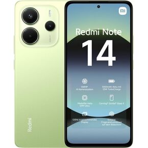 Xiaomi Redmi Note 14 4G LTE (for Tmobile Mint Tello Global) (256GB + 8GB) 6.67" 120Hz 108MP AI Camera Unlocked Global Version Dual Sim (Lime Green)