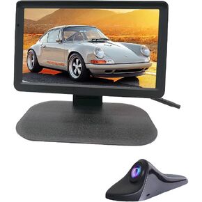Side View Camera 7 inch HD Surveillance System, IP68 Waterproof Blind spot Camera with HD LCD Screen Parking Assistance System, Black