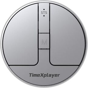 Stylish Mini Round Mouse with Pressure Sensing Reel, Ultra Portable Wireless Mouse Connectivity: Wired, 2.4G and Dual Bluetooth, Rubber Case Included (BT1/BT2-Silver)