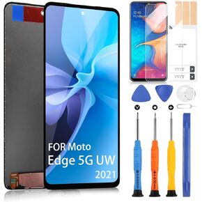 Screen Replacement for Motorola Edge 5G UW 2021 - for Moto Edge 2021 LCD Display Digitizer for Motorola XT2141 XT2141-1 XT2141-2 XT2141DL Touch Screen Full Assembly Repair Parts
