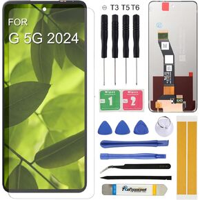 Screen Replacement for Motorola Moto G 5G 2024 XT2417 XT2417-1 XT2417D 6.6'' Assembly LCD Display Touch Screen Digitizer Tools Kit with Frame