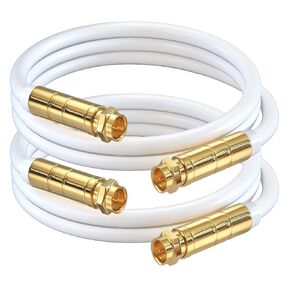 RG6 COAXIAL Cable - Quad Shielded, 250ft White Non-Oxygen Copper Cable Wire for TV, Internet & More - Flexible Coax Cable Cord